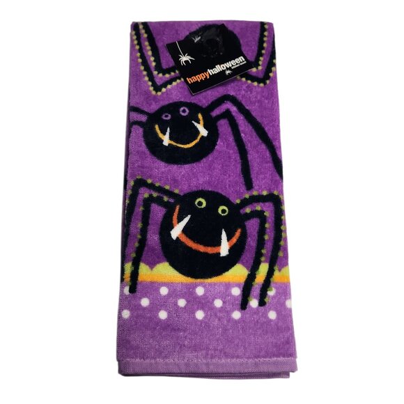 Kohls Happy Halloween Kitchen Towel Silly Spider Pattern Kitchen Accent - Picture 1 of 5